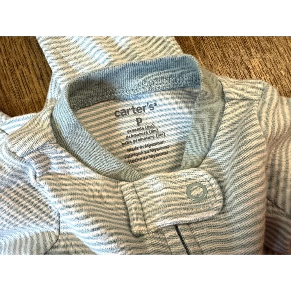 Carters Preemie Baby Boy Sleeper Zipper Outfit Romper Pajamas‎ Clothes Striped
